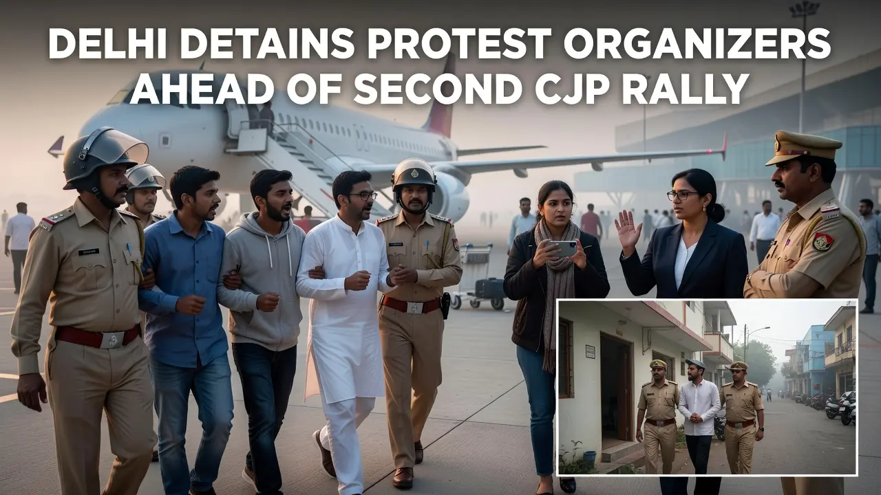 Delhi Detains Protest Organizers Ahead of Second CJP Rally